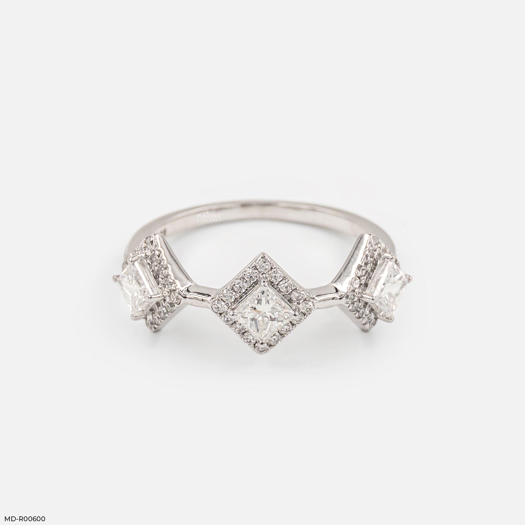 1 Carat Geometric Trilogy Lab DiamondRing 14K White Gold