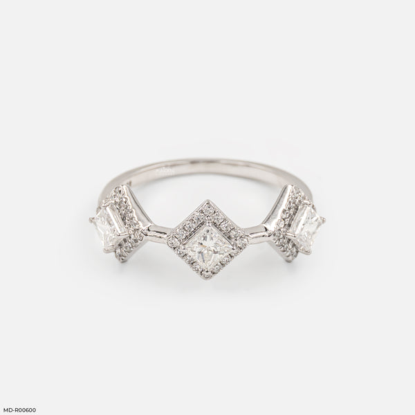 Geometric Trilogy Lab DiamondRing 14K White Gold