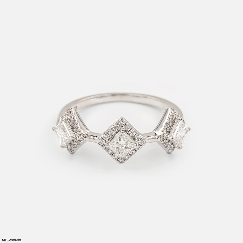 Geometric Trilogy Lab DiamondRing 14K White Gold