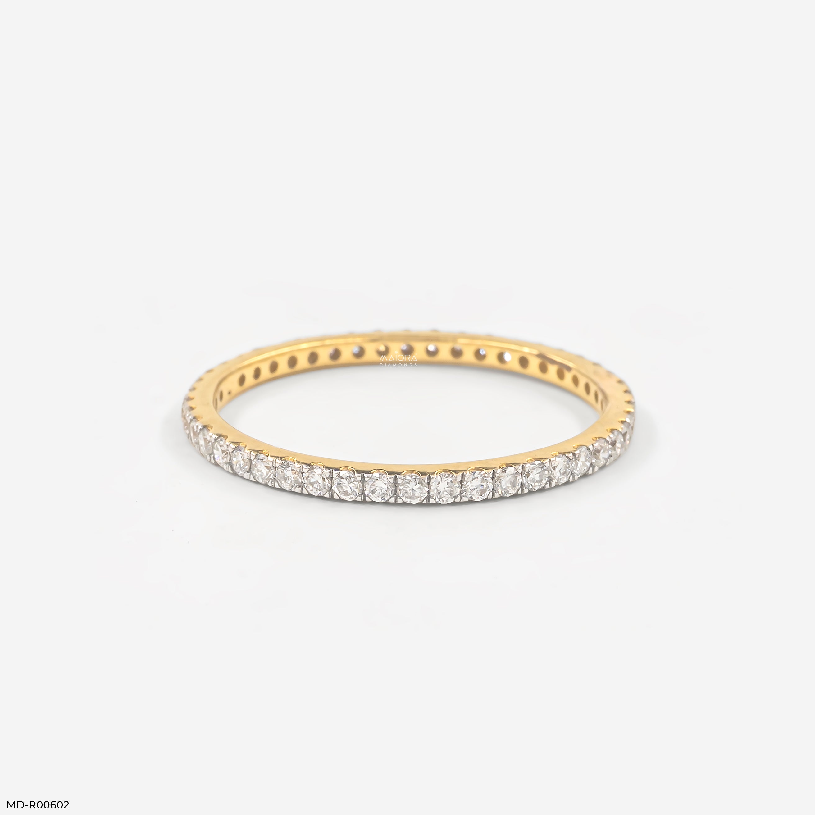 0.5 Carat Eternal Pave Diamond Eternity Ring 14K Yellow Gold
