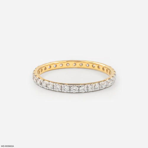 The Triple Row Pave Eternity Lab Diamond Band 14K Yellow Gold