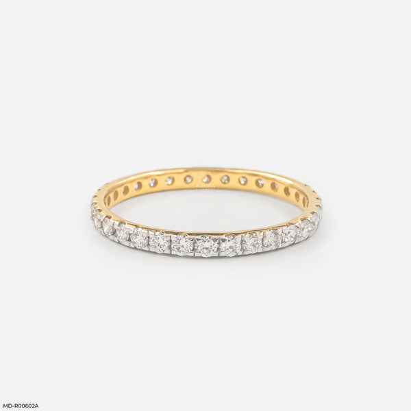 The Triple Row Pave Eternity Lab Diamond Band 14K Yellow Gold