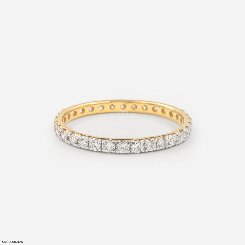 The Triple Row Pave Eternity Lab Diamond Band 14K Yellow Gold