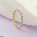 The Triple Row Pave Eternity Lab Diamond Band 14K Yellow Gold