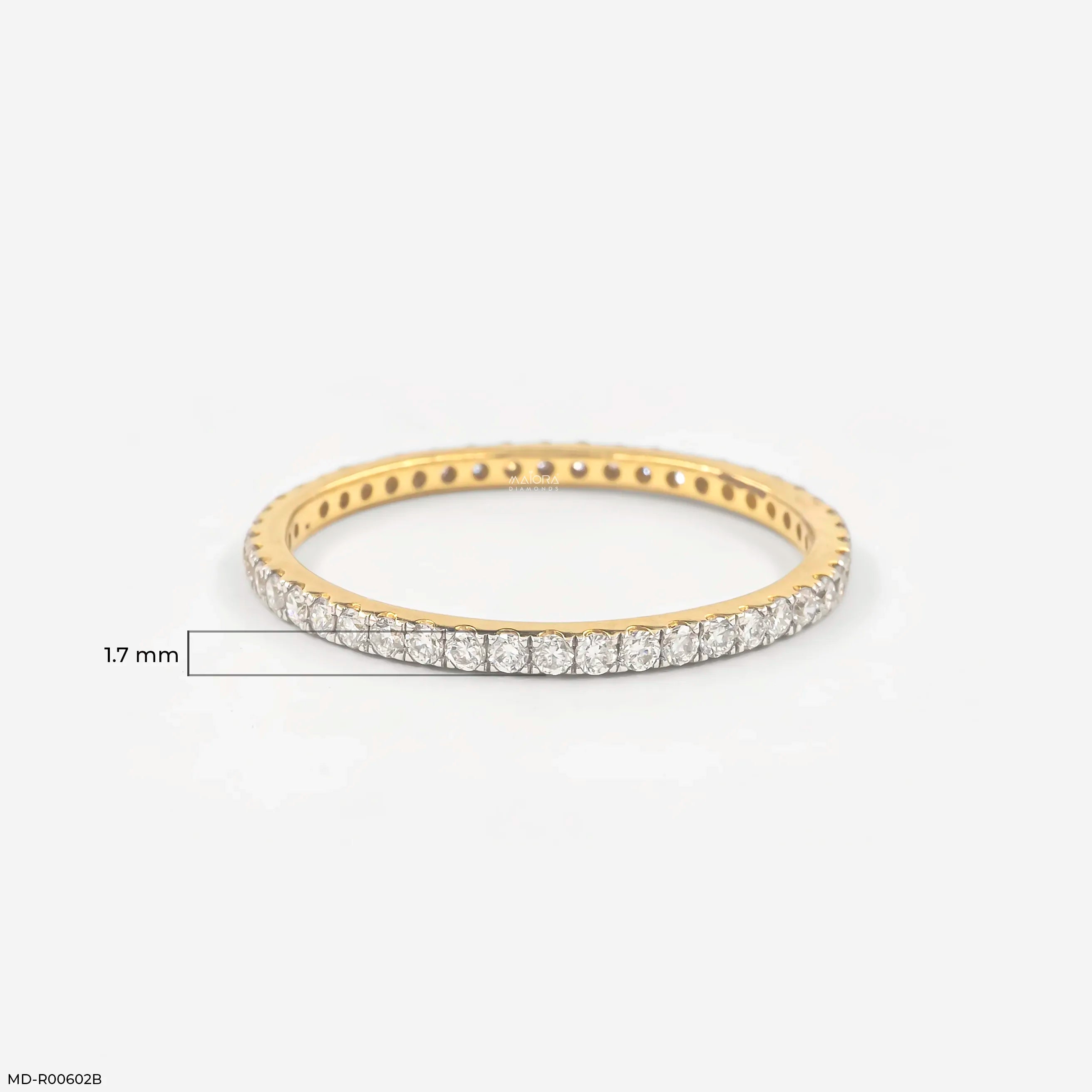 0.40 Carat Dual Tone Round Band Diamond Ring 9K Yellow Gold