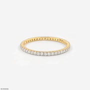 0.40 Carat Dual Tone Round Band Diamond Ring 9K Yellow Gold