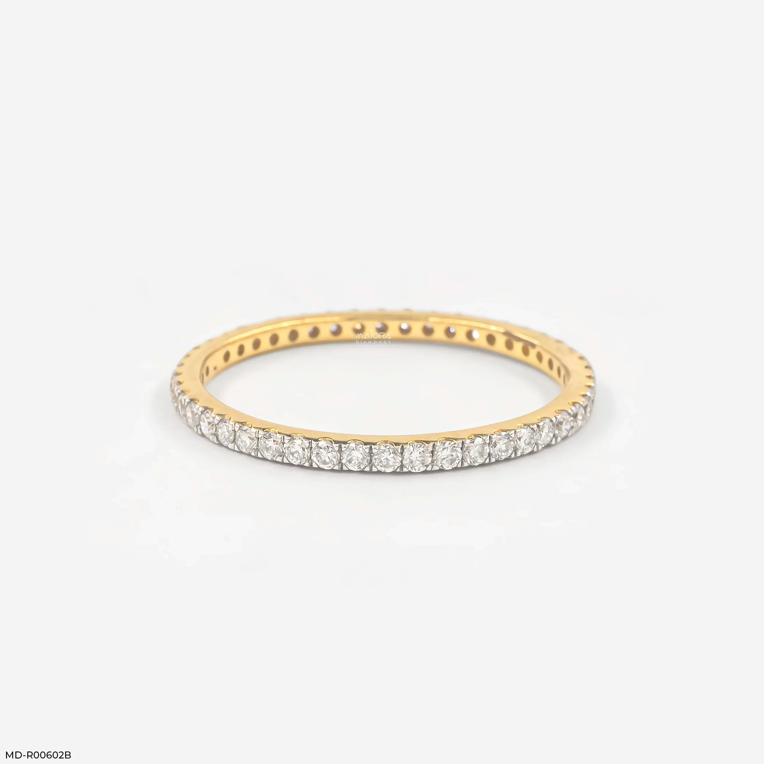 0.40 Carat Dual Tone Round Band Diamond Ring 9K Yellow Gold