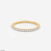 0.40 Carat Elegant Link Round Band Diamond Ring 9K Yellow Gold