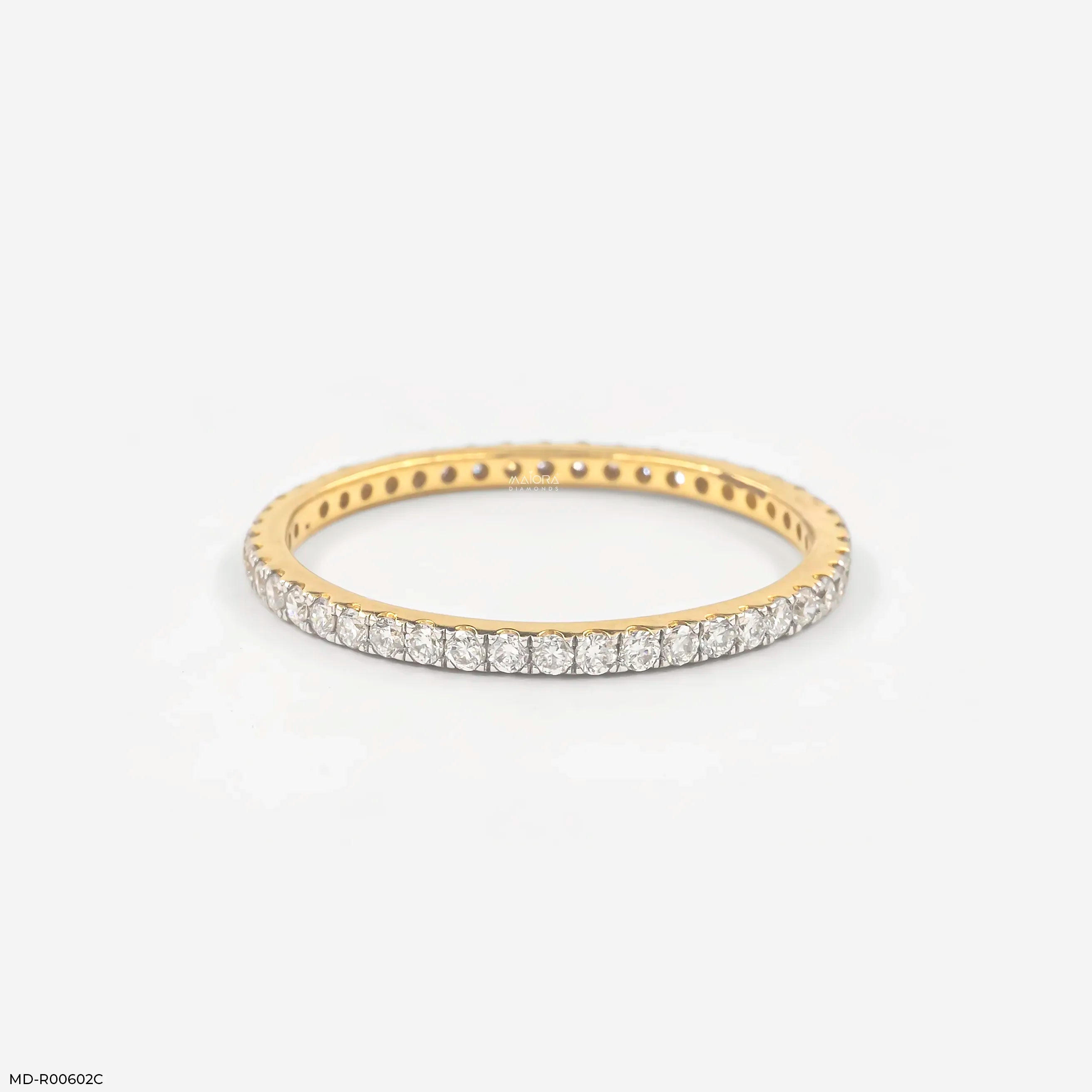 0.40 Carat Elegant Link Round Band Diamond Ring 9K Yellow Gold
