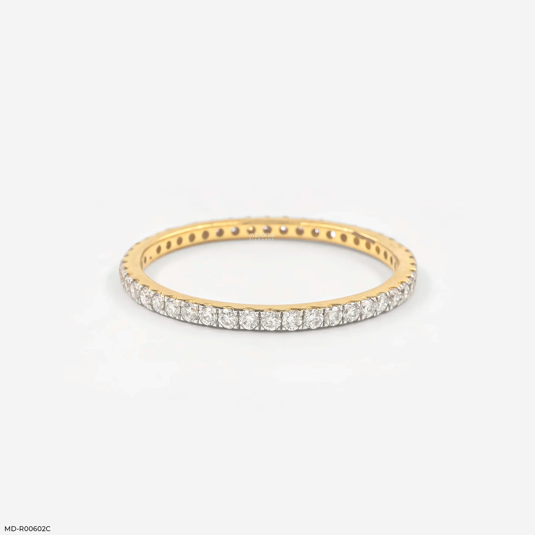 0.40 Carat Elegant Link Round Band Diamond Ring 9K Yellow Gold