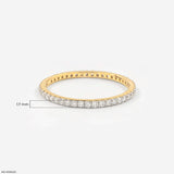 0.40 Carat Elegant Link Round Band Diamond Ring 9K Yellow Gold