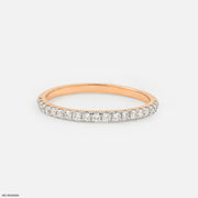 0.15 Carat Demi-Eternity Lab Diamond Band Ring 14K Rose Gold