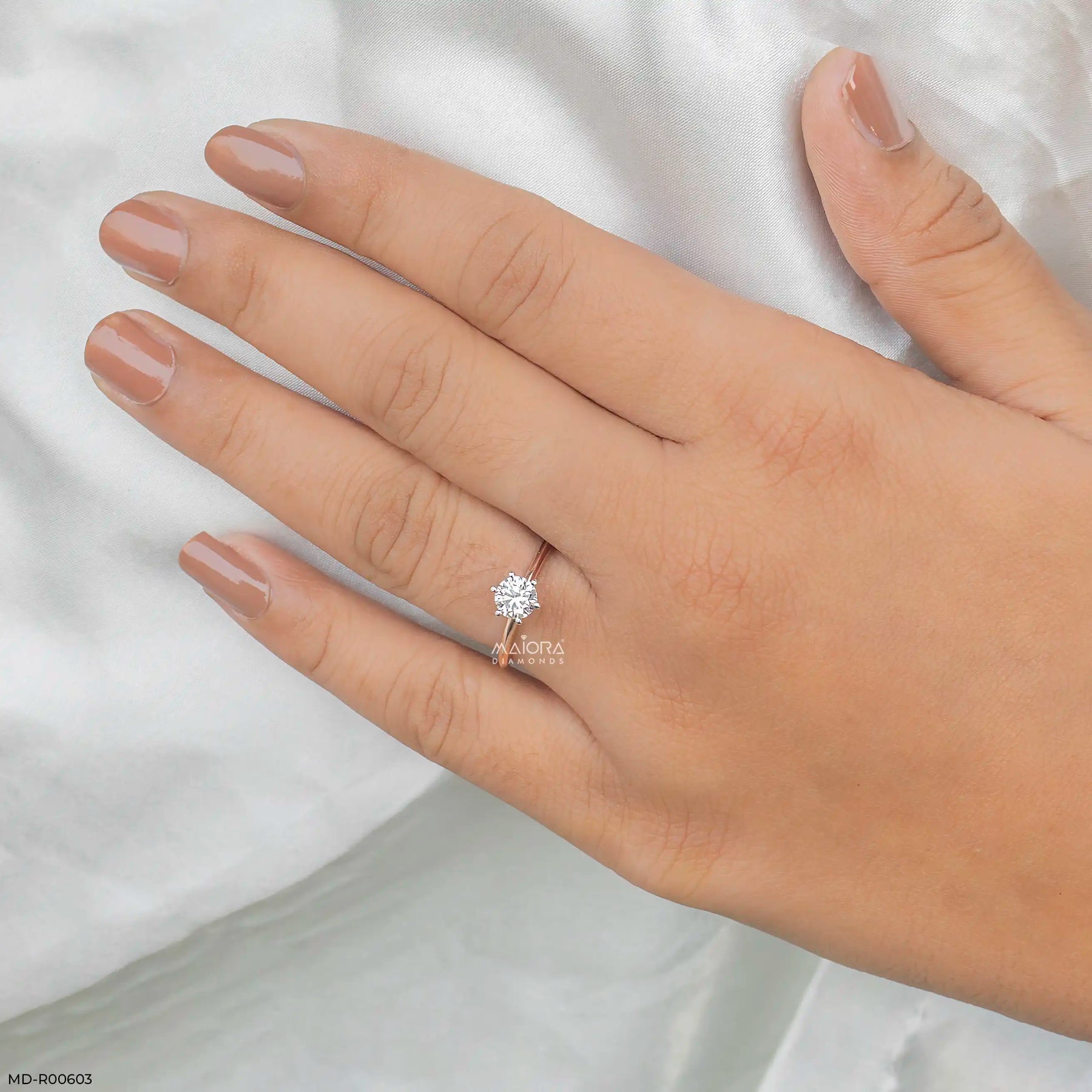 0.5 Carat Six-Prong Round Solitaire Ring 14K Rose Gold