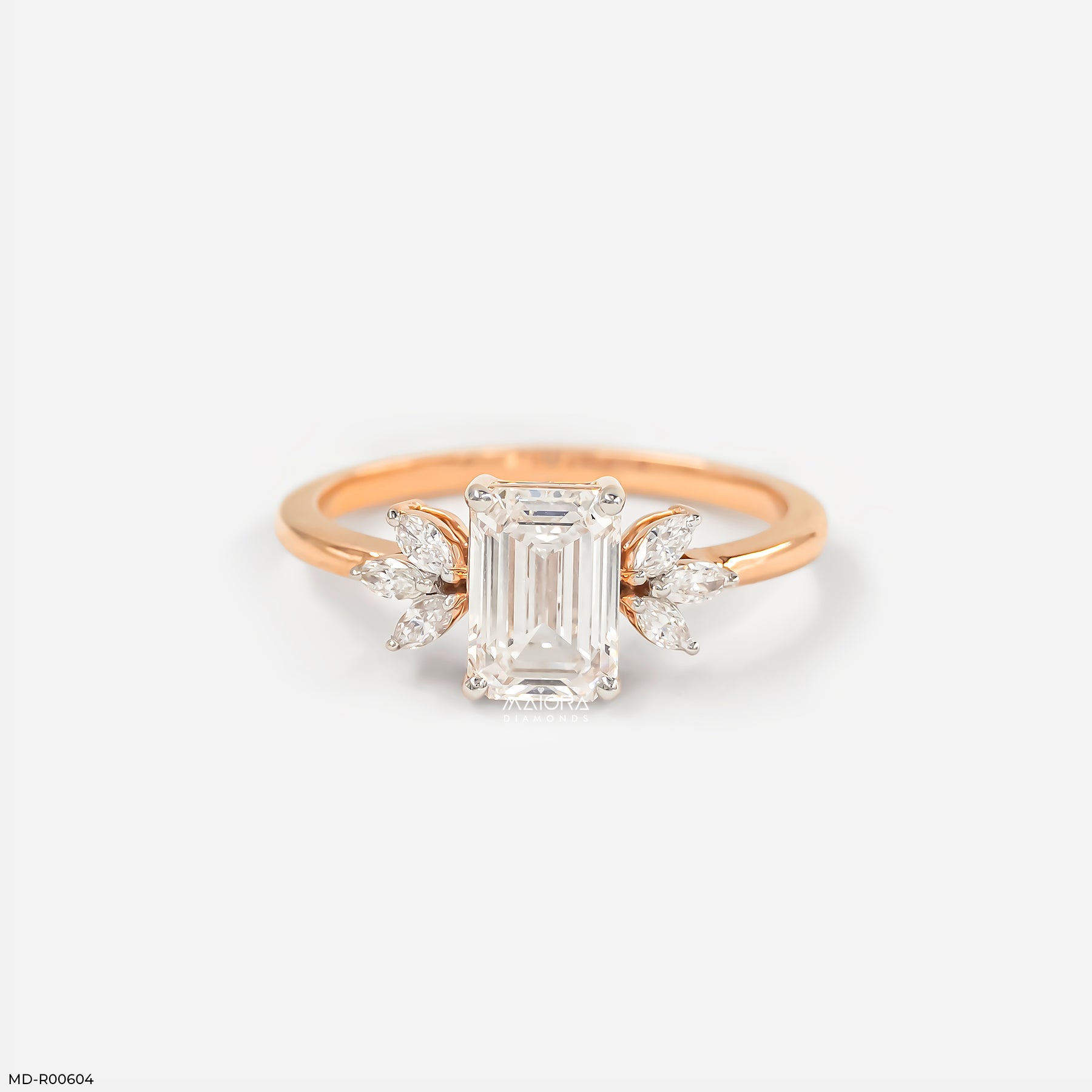1.45 Carat Petal Solitaire Ring 14K Rose Gold