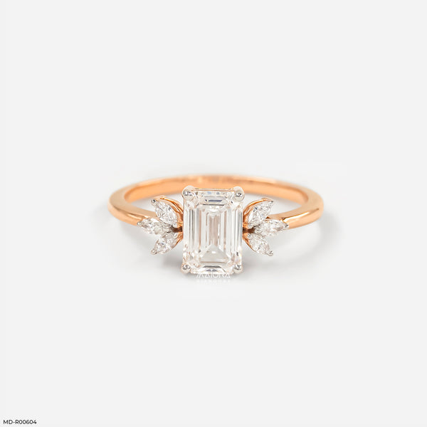 1.45 Carat Petal Solitaire Ring 14K Rose Gold