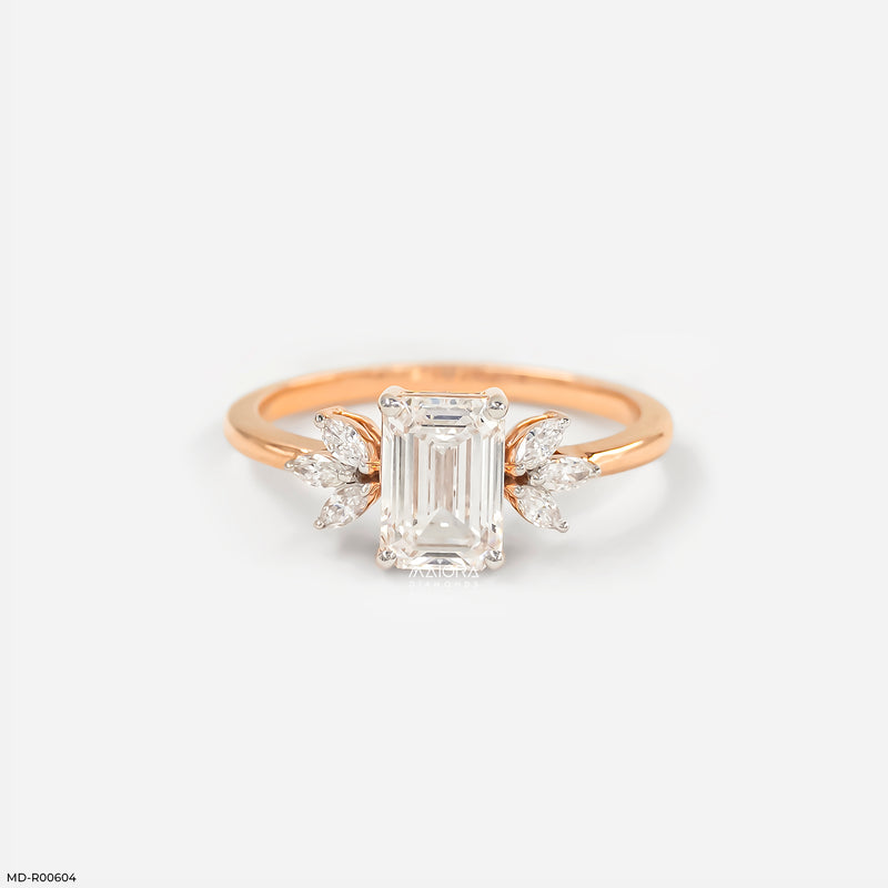1.45 Carat Petal Solitaire Ring 14K Rose Gold