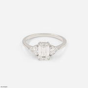 1.75 Carat Emerald Cut Trinity Lab Diamond Ring