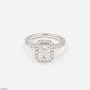 1.45 Carat Elara Emerald-Cut Solitaire Lab Diamond Ring 18K White Gold