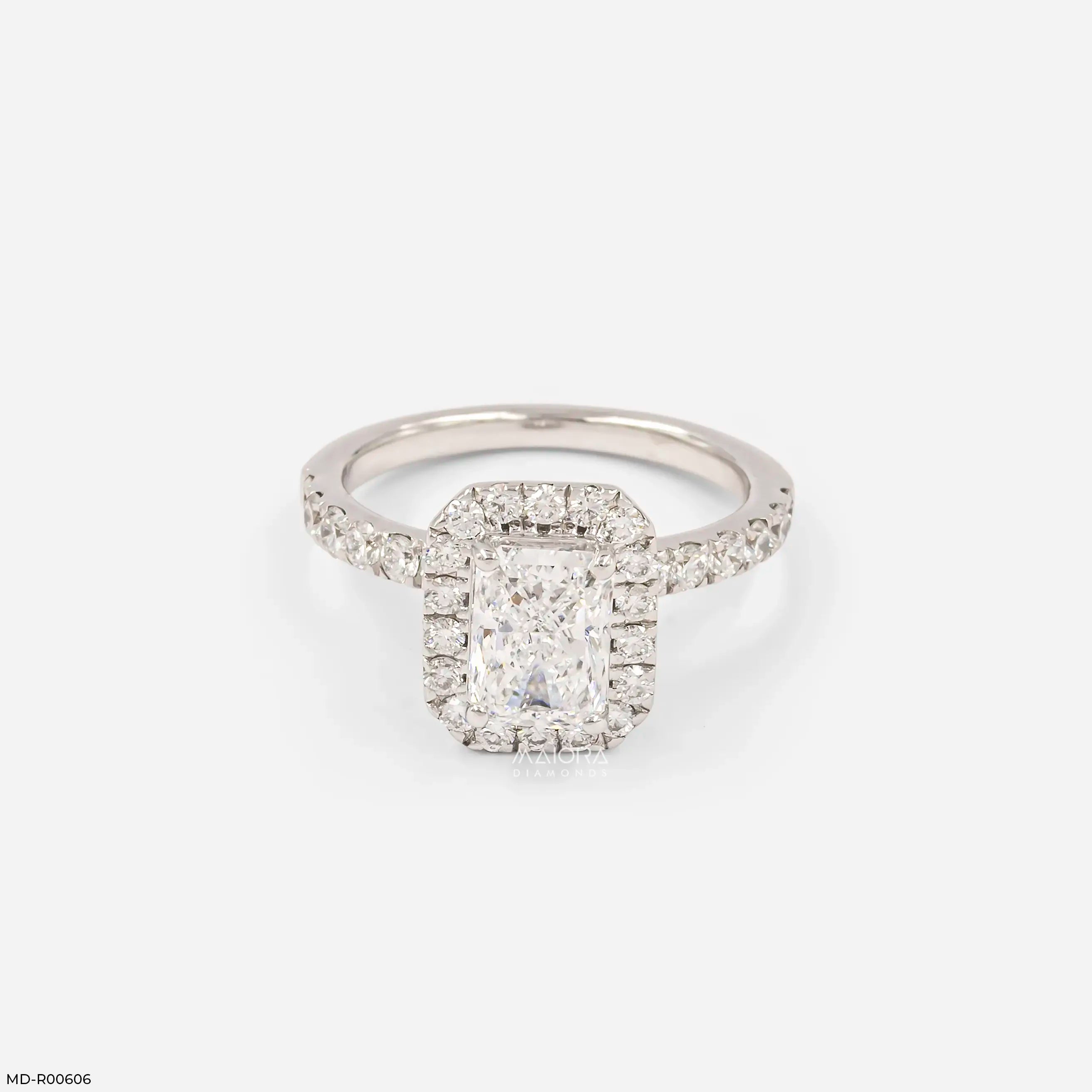 1.45 Carat Elara Emerald-Cut Solitaire Lab Diamond Ring 18K White Gold