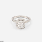 1.45 Carat Elara Emerald-Cut Solitaire Lab Diamond Ring 18K White Gold