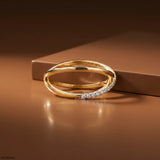 0.18 Carat Eternal X Criss Cross Lab Diamond Band Ring 14K Yellow Gold