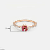0.13 Carat Rose Petal Lab Grown Diamond Band Ring in 14K Rose Gold