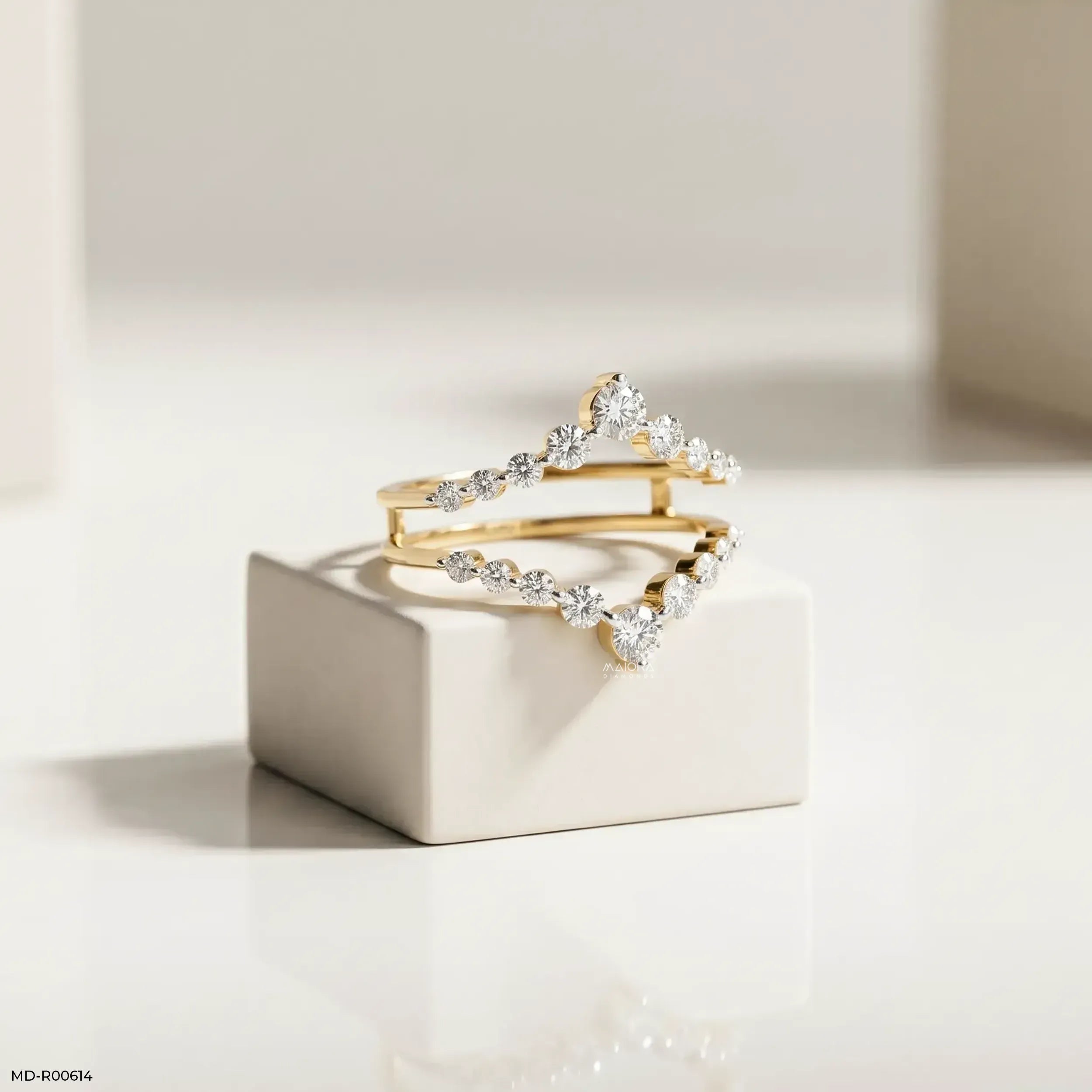 0.55 Carat Tiara Frame Enhancer Diamond Ring 14K Yellow Gold