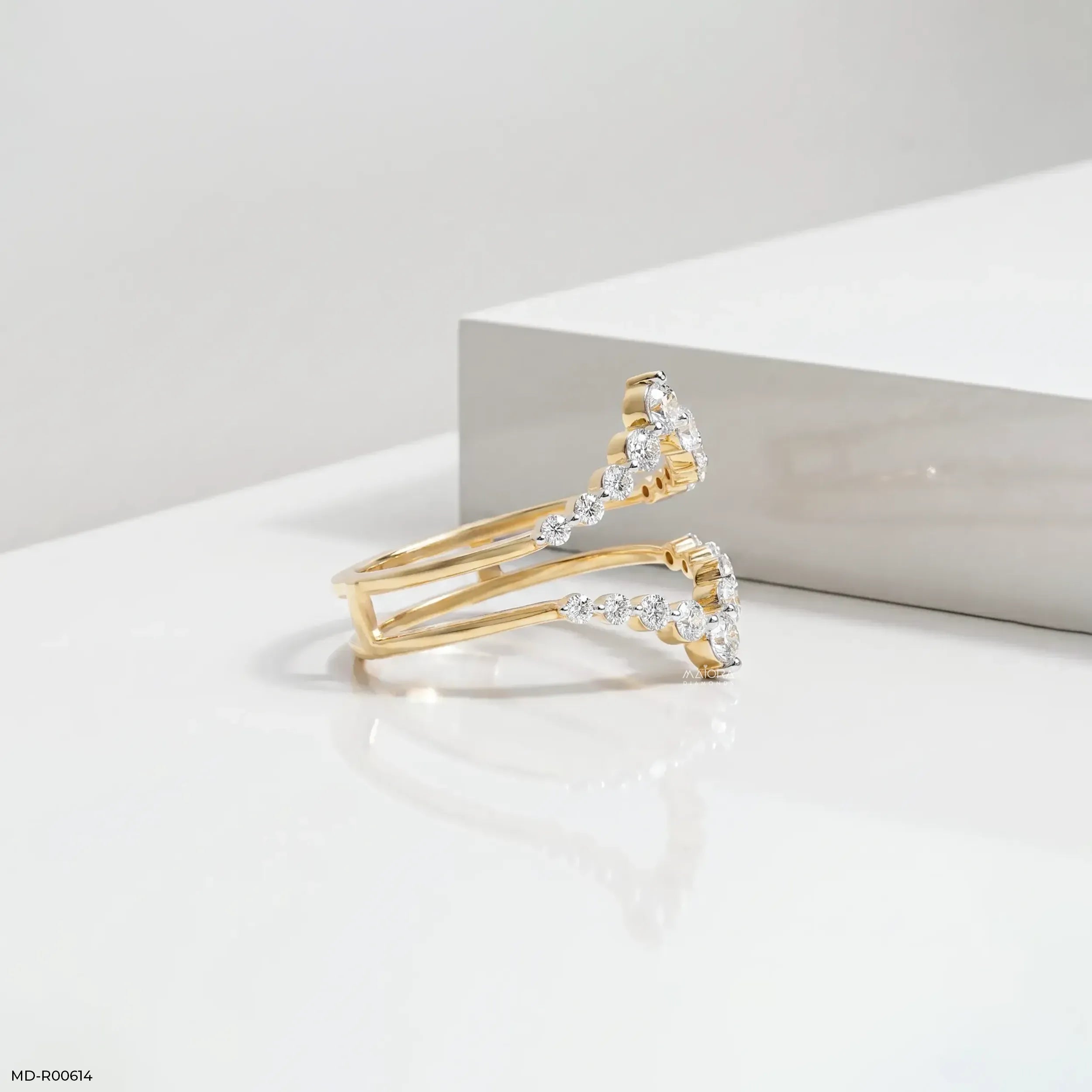0.55 Carat Tiara Frame Enhancer Diamond Ring 14K Yellow Gold
