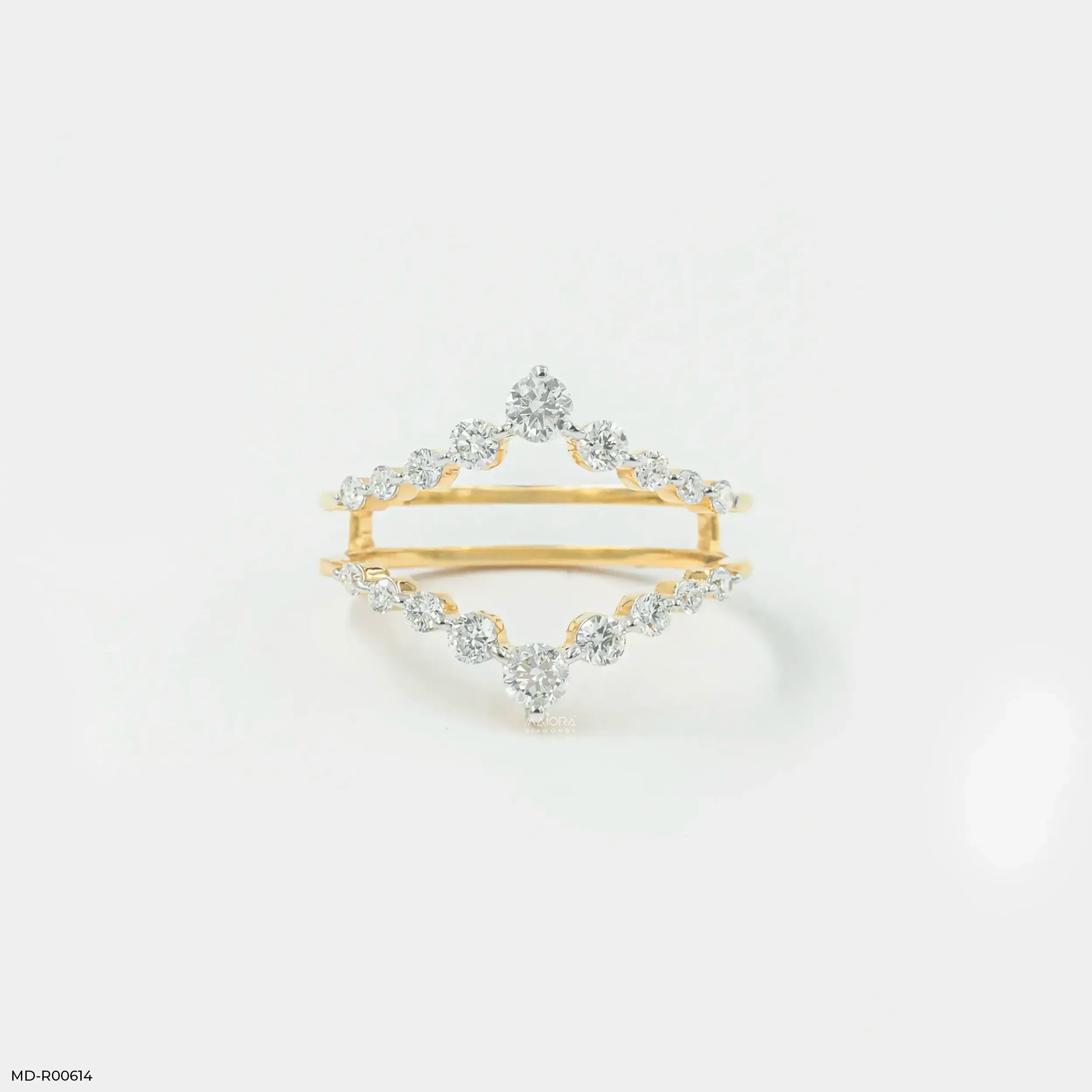 0.55 Carat Tiara Frame Enhancer Diamond Ring 14K Yellow Gold
