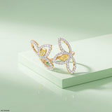 0.95 Carat Nova liner Oval Yellow Color Diamond Ring 9K Yellow Gold