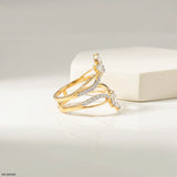1 Carat Floral Spark Round Solitaire Diamond Ring 14K Yellow Gold