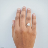 0.75 Carat Sparkling Trilion Halo Solitaire Diamond Ring 14K Yellow Gold