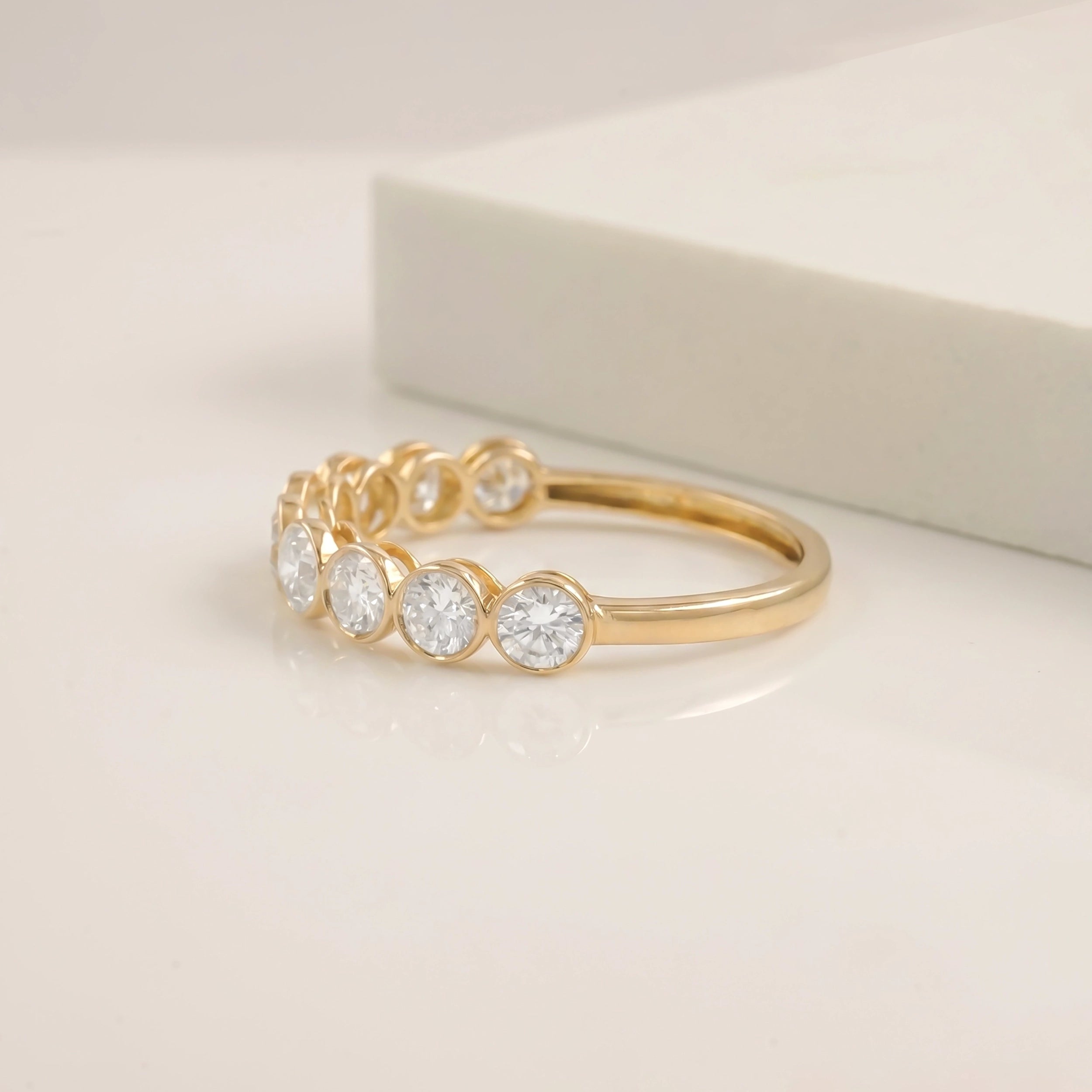 Minimalist Bezel Round Diamond Ring