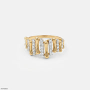 Harmonic Dome Pillars Diamond Ring
