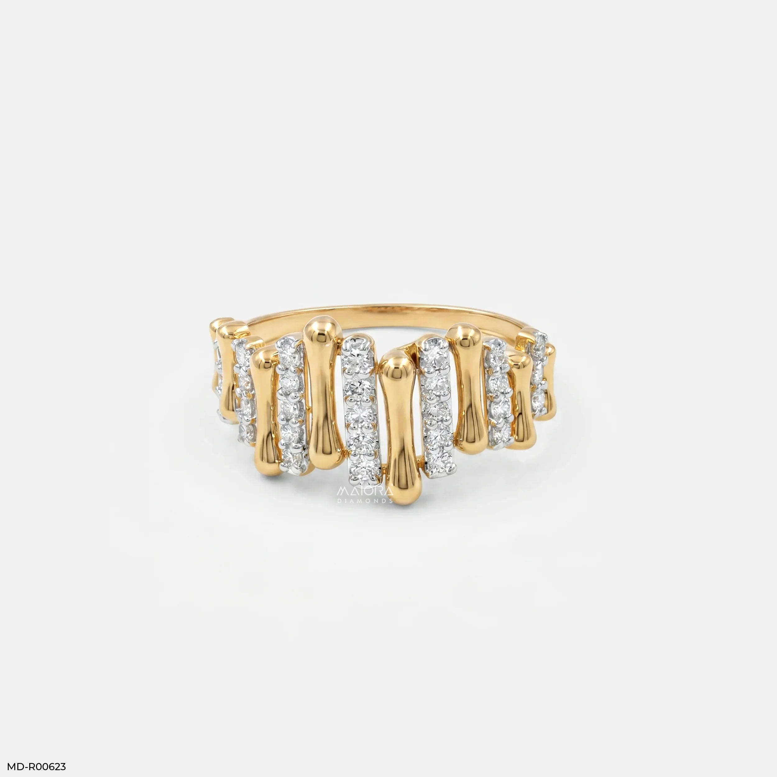 Harmonic Dome Pillars Diamond Ring