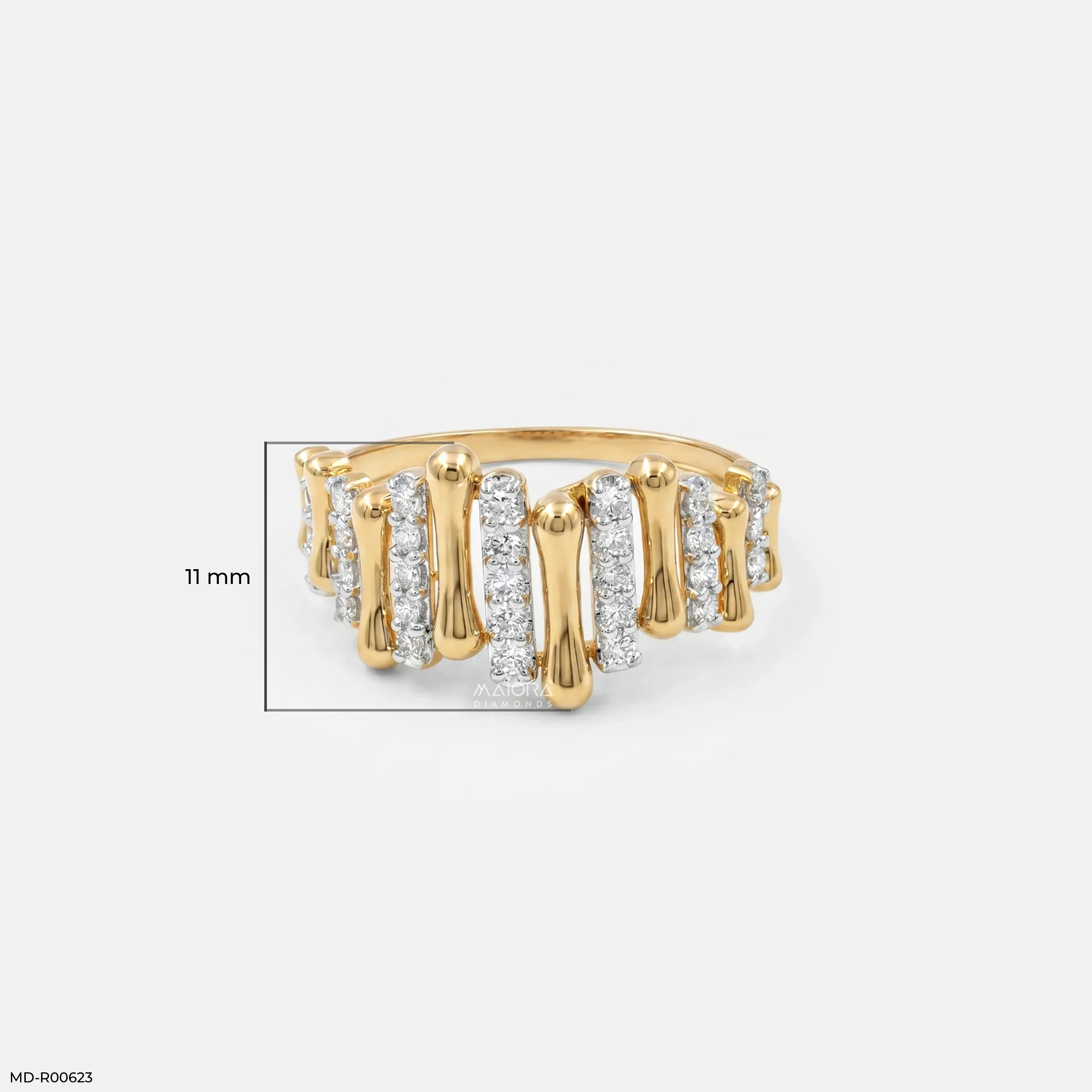 Harmonic Dome Pillars Diamond Ring