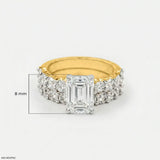 Aarya Solitaire Emerald Diamond Ring 18K Yellow Gold