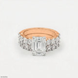 Aarya Solitaire Emerald Diamond Ring 18K Yellow Gold