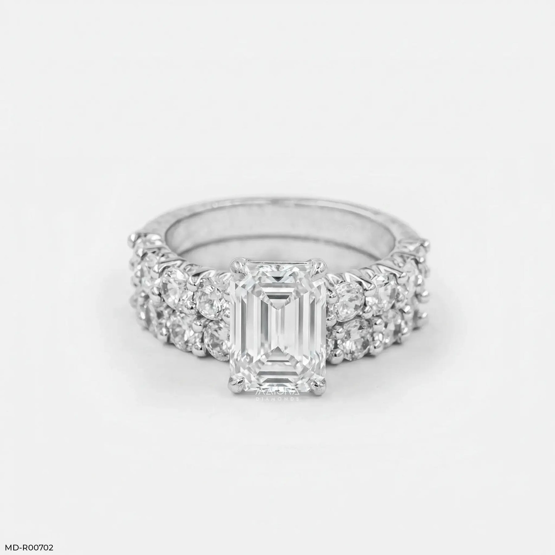 Aarya Solitaire Emerald Diamond Ring 18K Yellow Gold