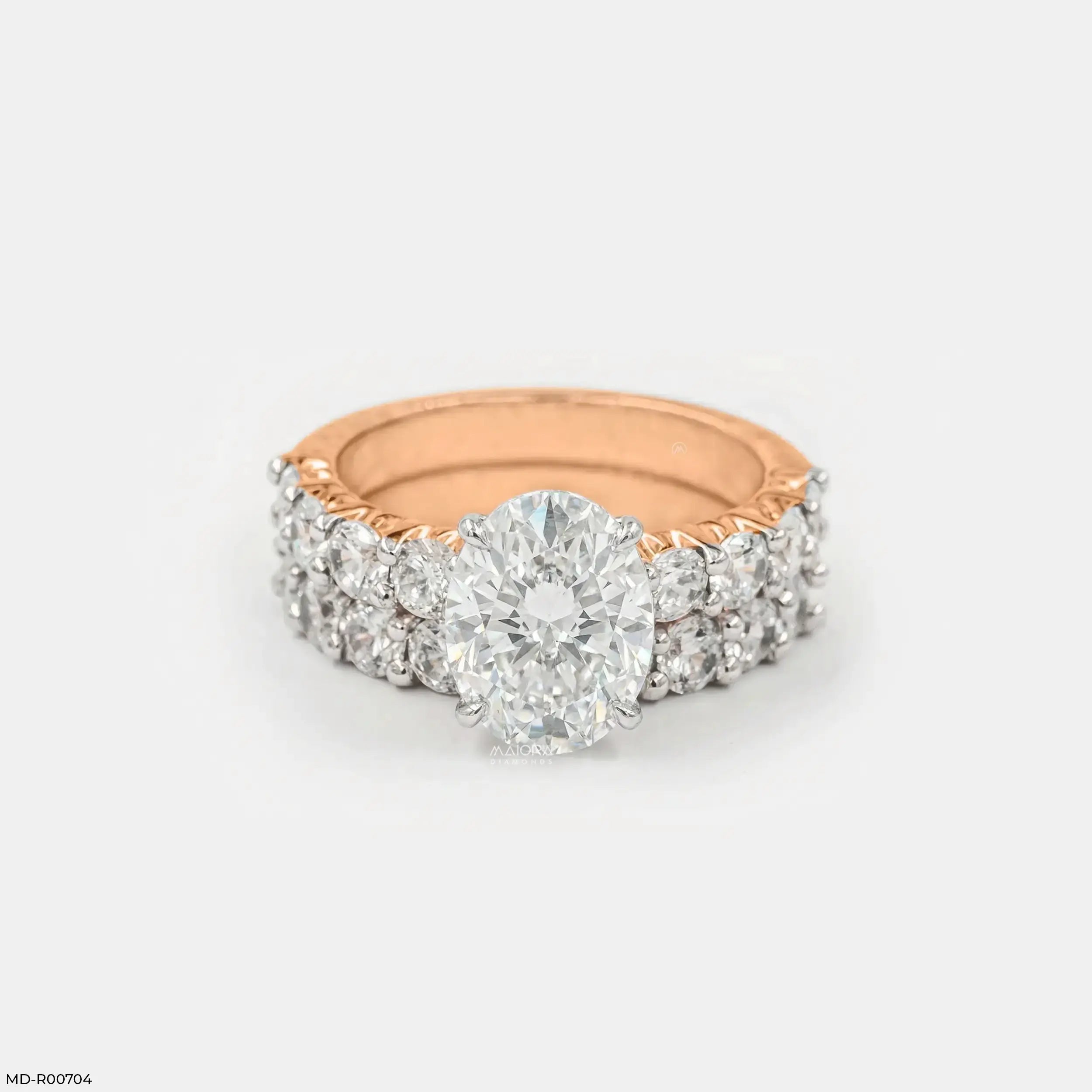 Classic Stack Solitaire Diamond Ring 18K Rose Gold
