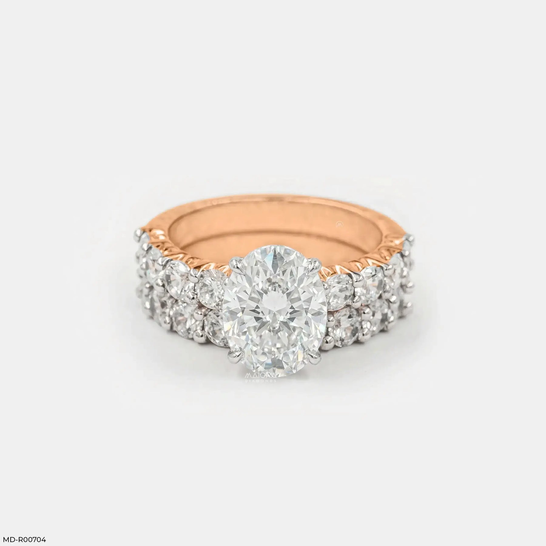 Classic Stack Solitaire Diamond Ring 14K Rose Gold