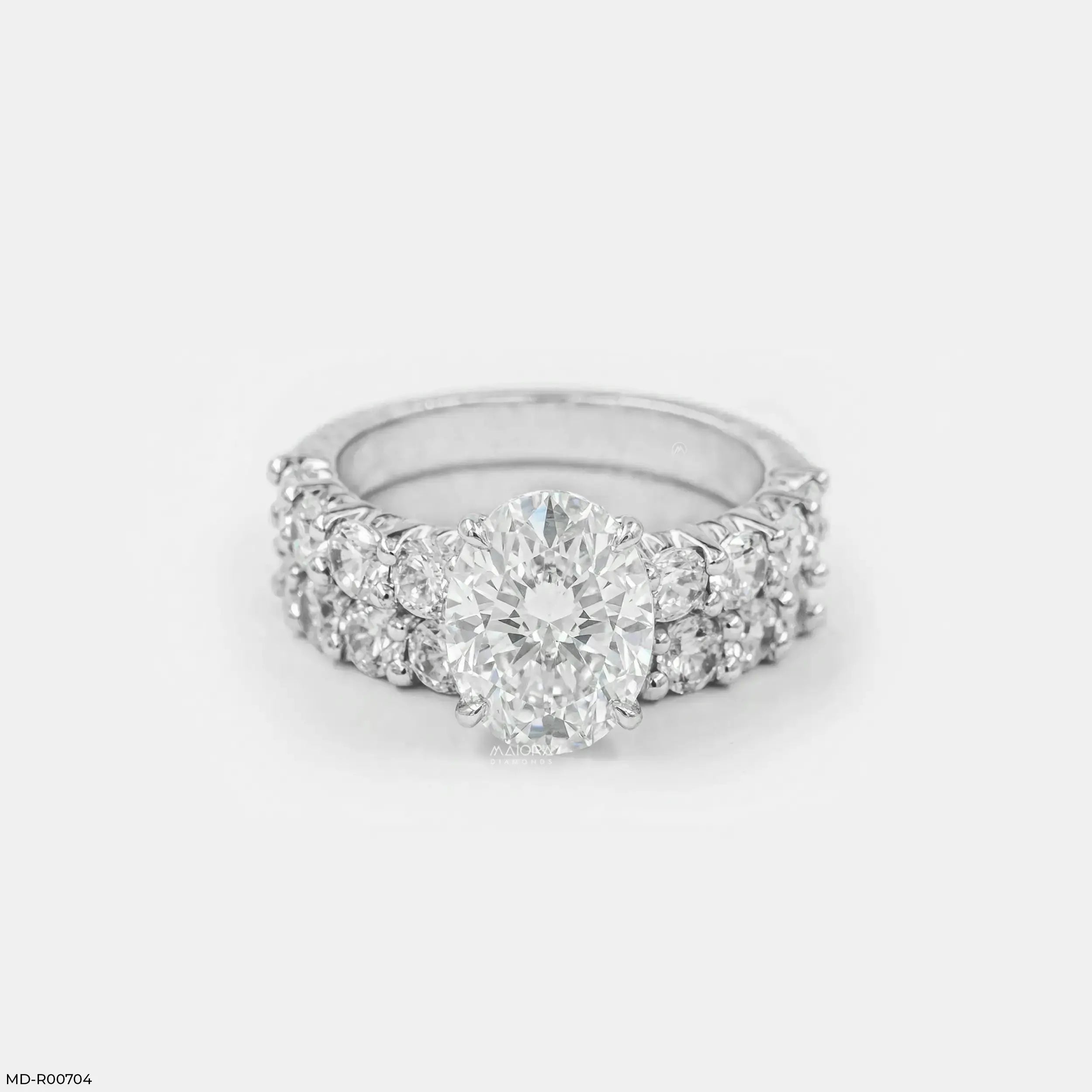 Classic Stack Solitaire Diamond Ring Platinum 950