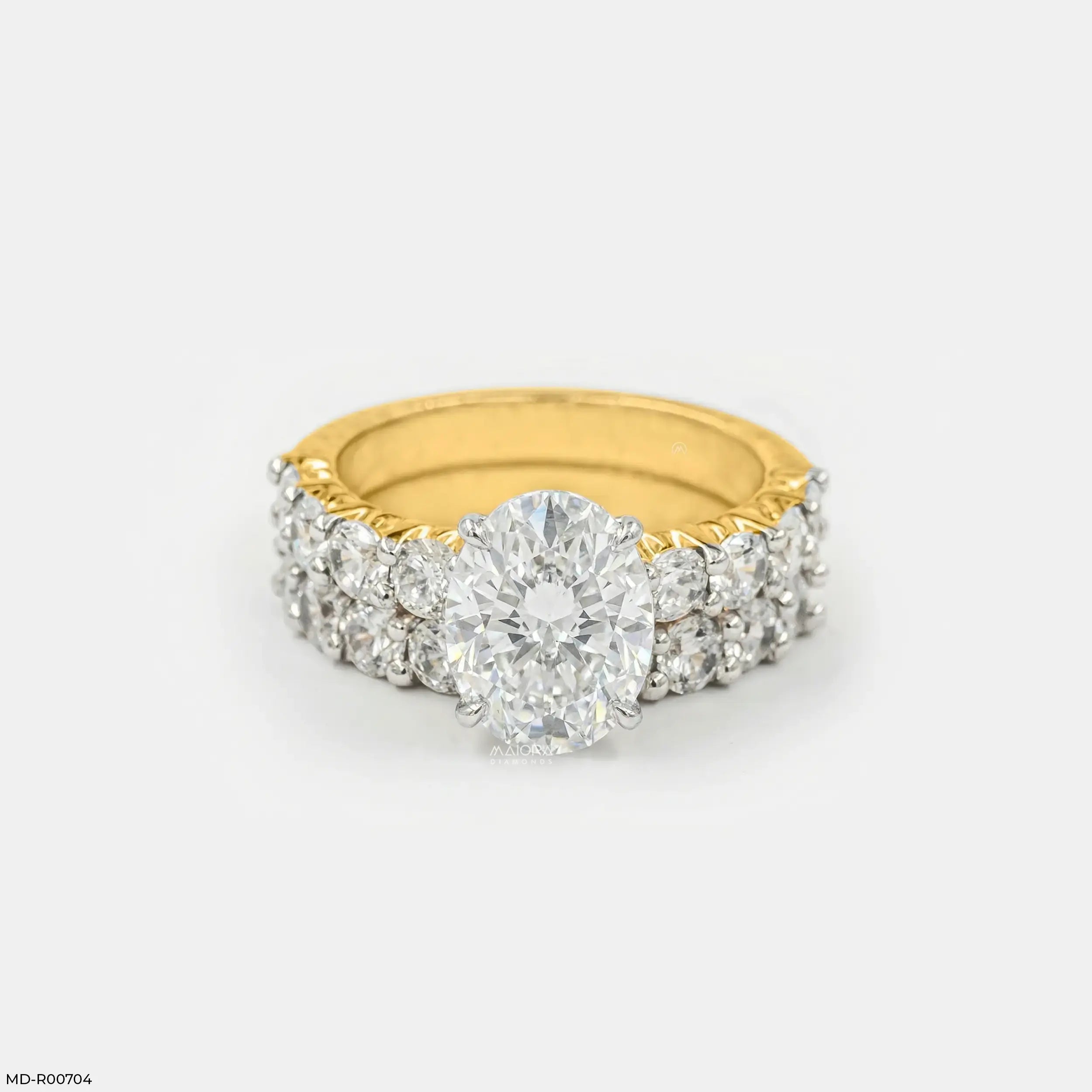 Classic Stack Solitaire Diamond Ring 9K Yellow Gold