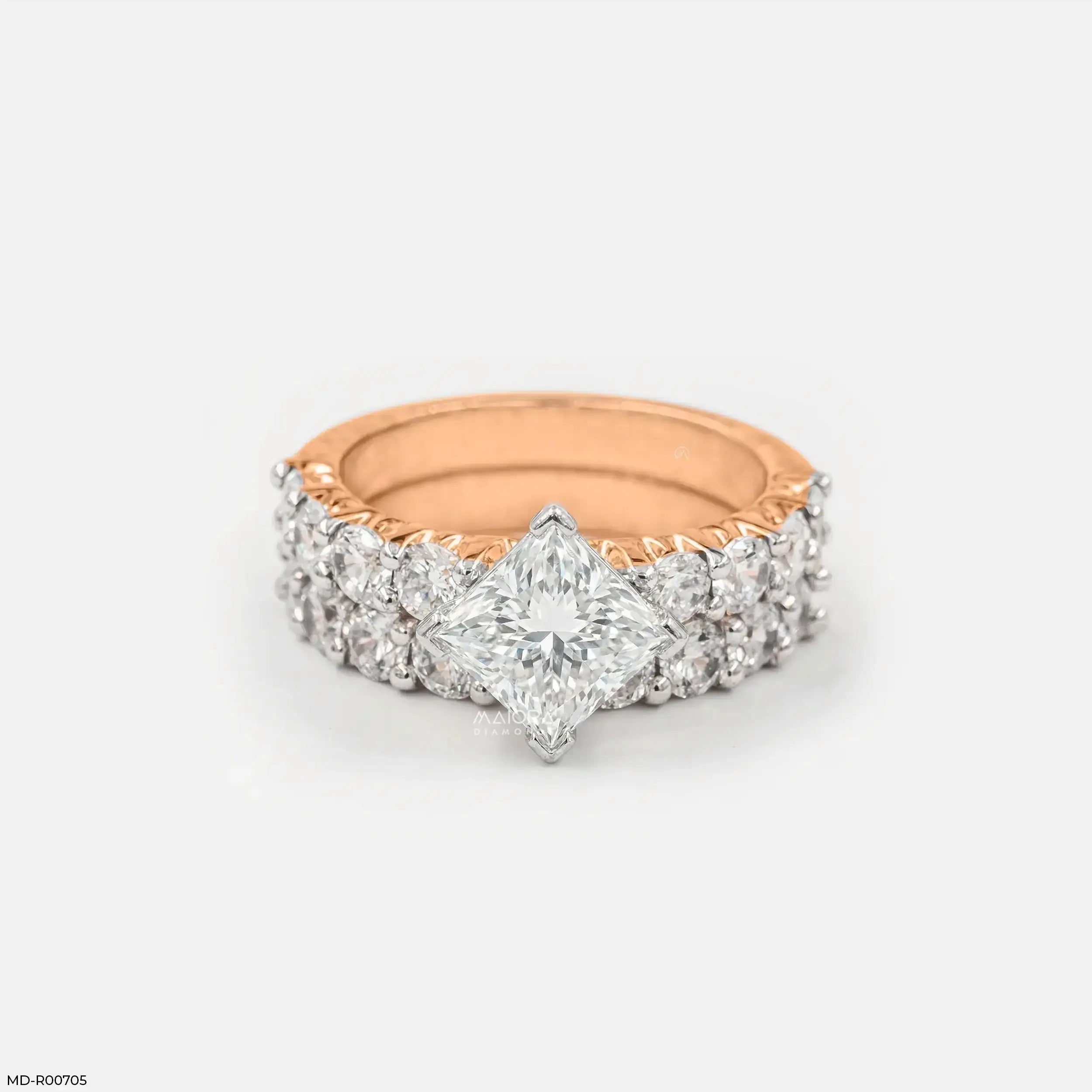 Crown Spark Solitaire Diamond Ring 18K Rose Gold