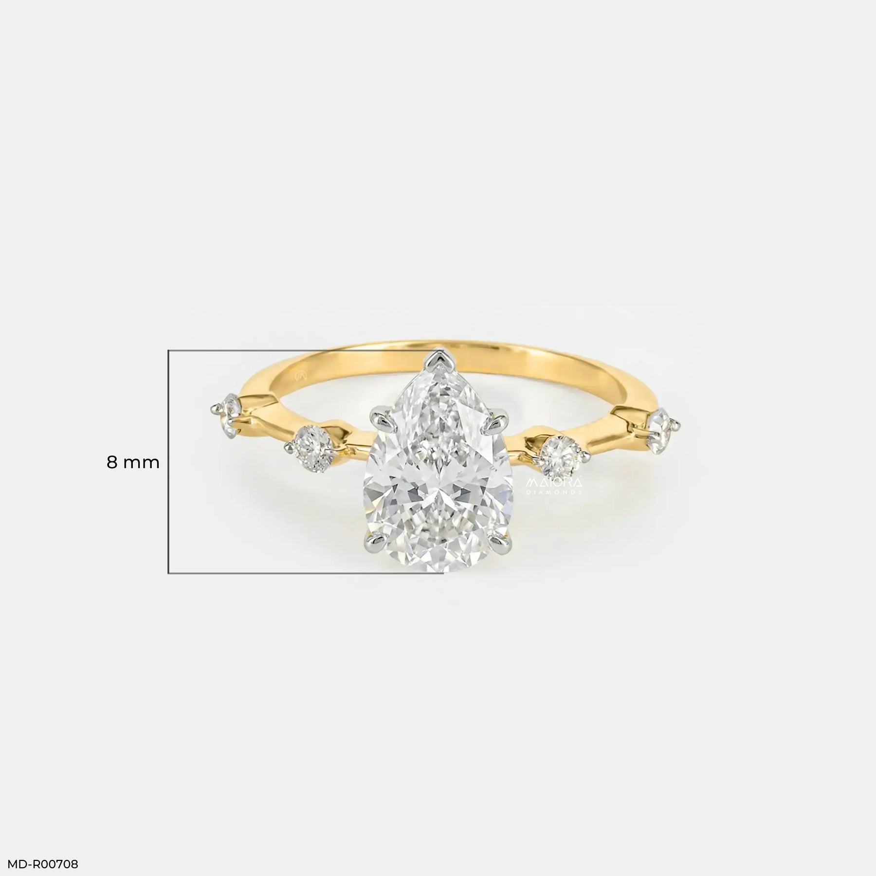 Avyra Pear Solitaire Diamond Ring Platinum 950