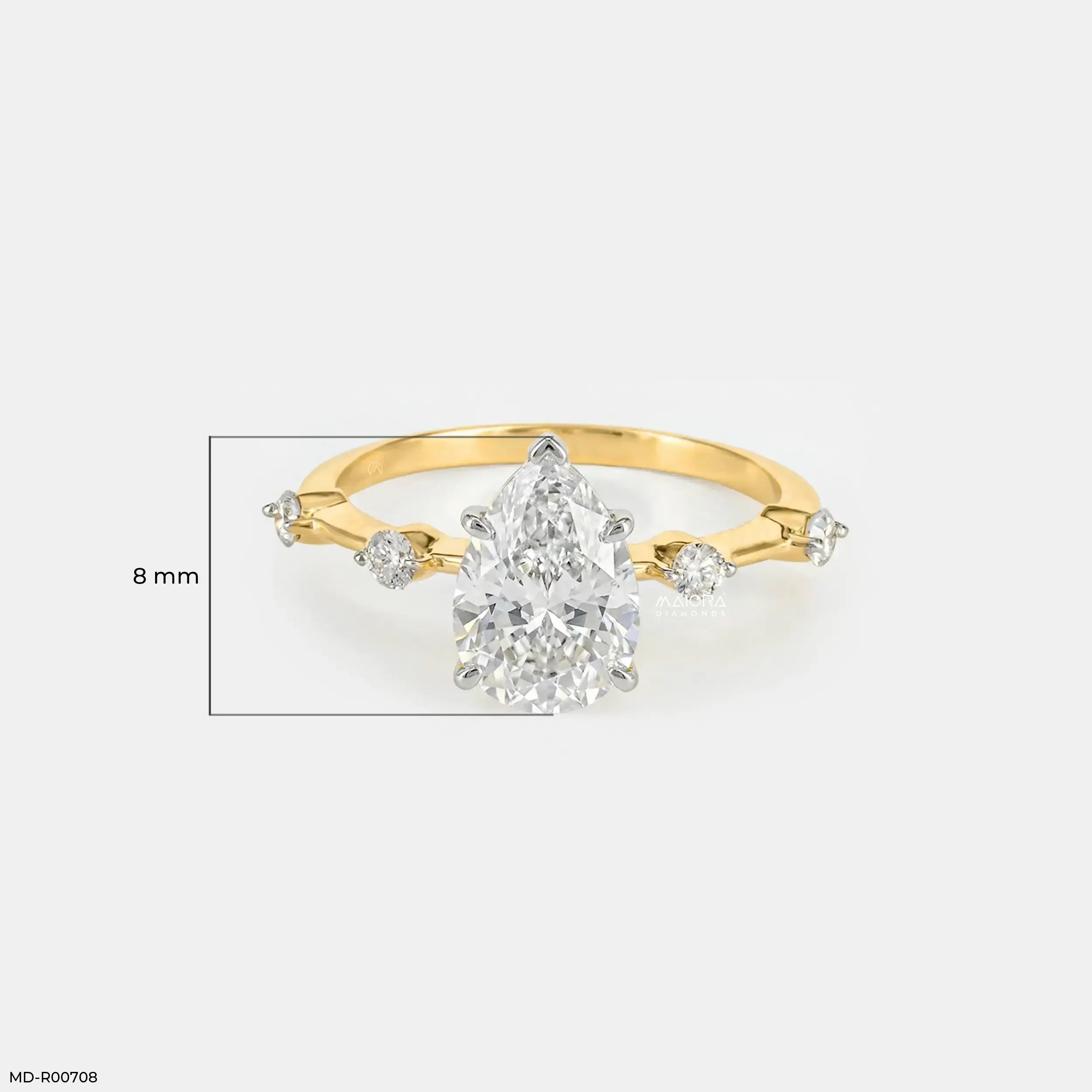 Avyra Pear Solitaire Diamond Ring