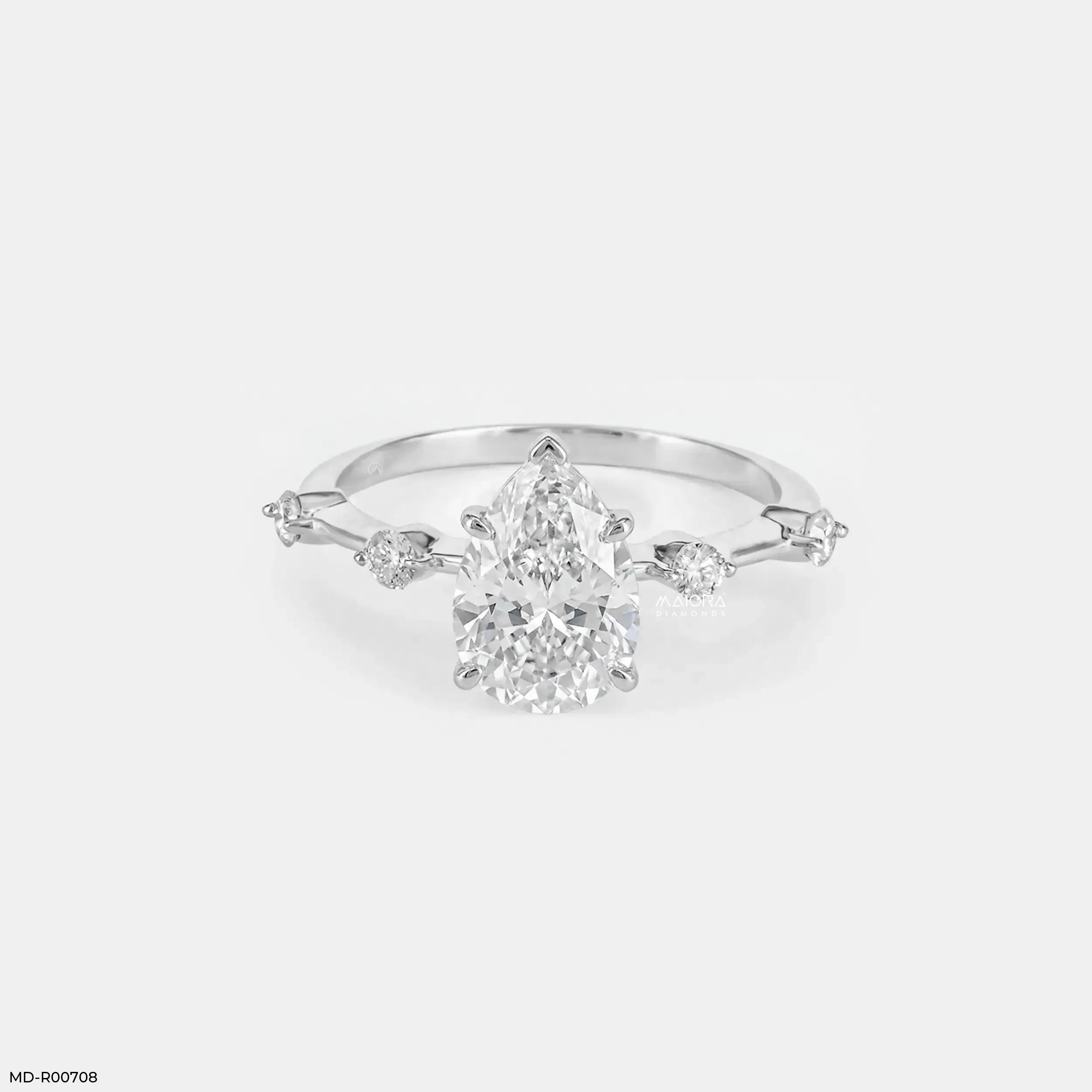 Avyra Pear Solitaire Diamond Ring Platinum 950