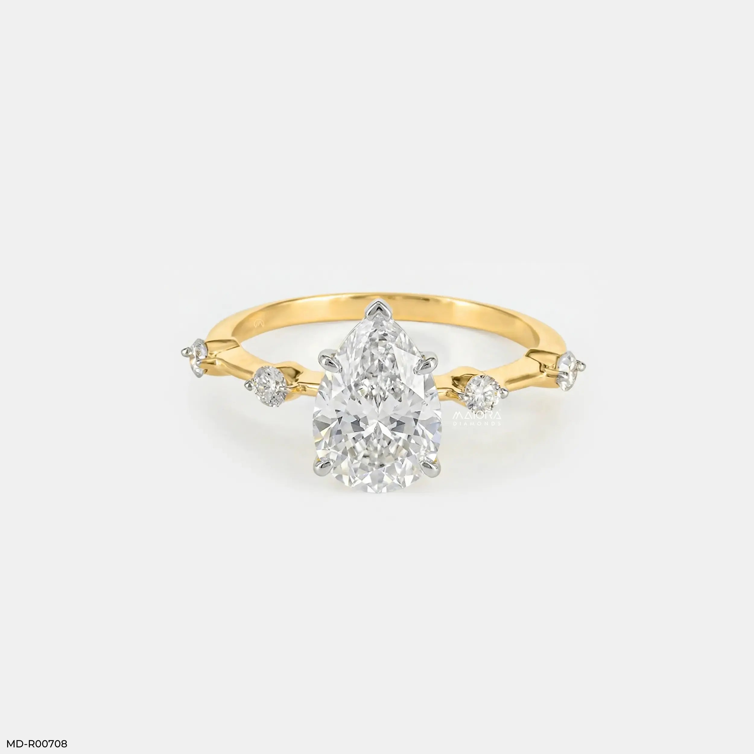 Avyra Pear Solitaire Diamond Ring 9K Yellow Gold