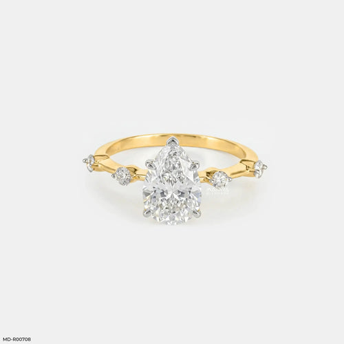 Avyra Pear Solitaire Diamond Ring 9K Yellow Gold