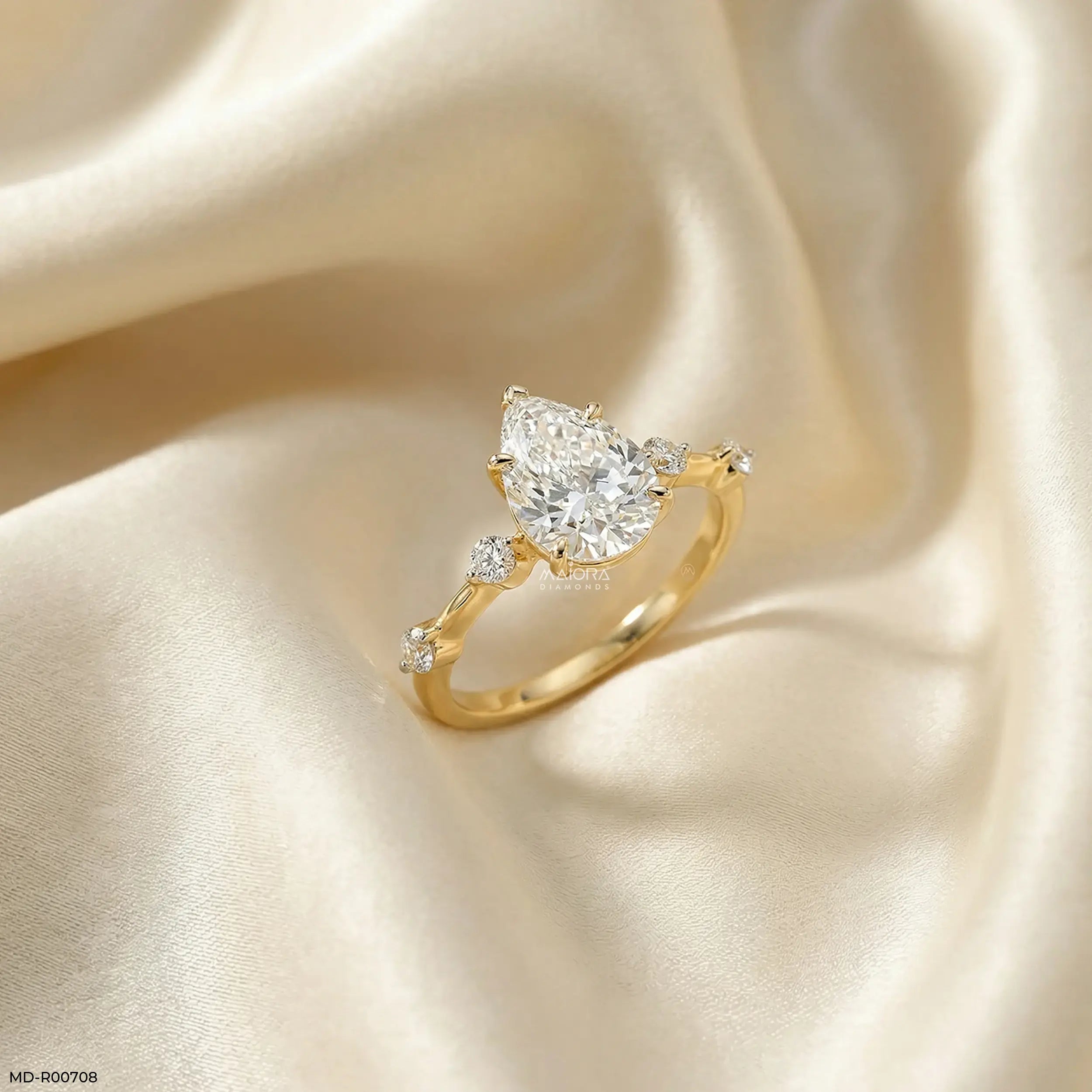 Avyra Pear Solitaire Diamond Ring